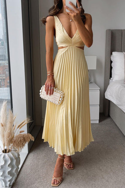 Women's V-Neck Wedding Guest Maxi Dress