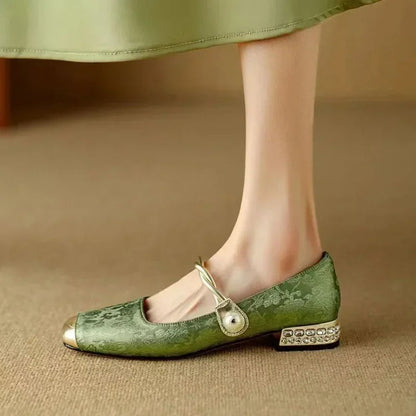 Women's Pearl Strap Mary Jane Heels