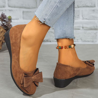 Camila | Women's Bow Detail Round Toe Ballet Flats Slip-On