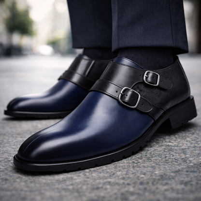 Carino Orthopedic Italian Leather Monk Strap Shoes