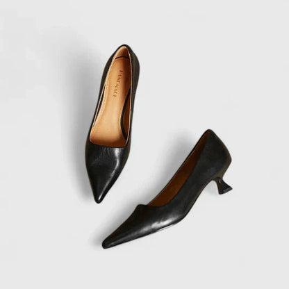 Louisa | Women's Pointed Toe Slingback Kitten Heels in Burgundy