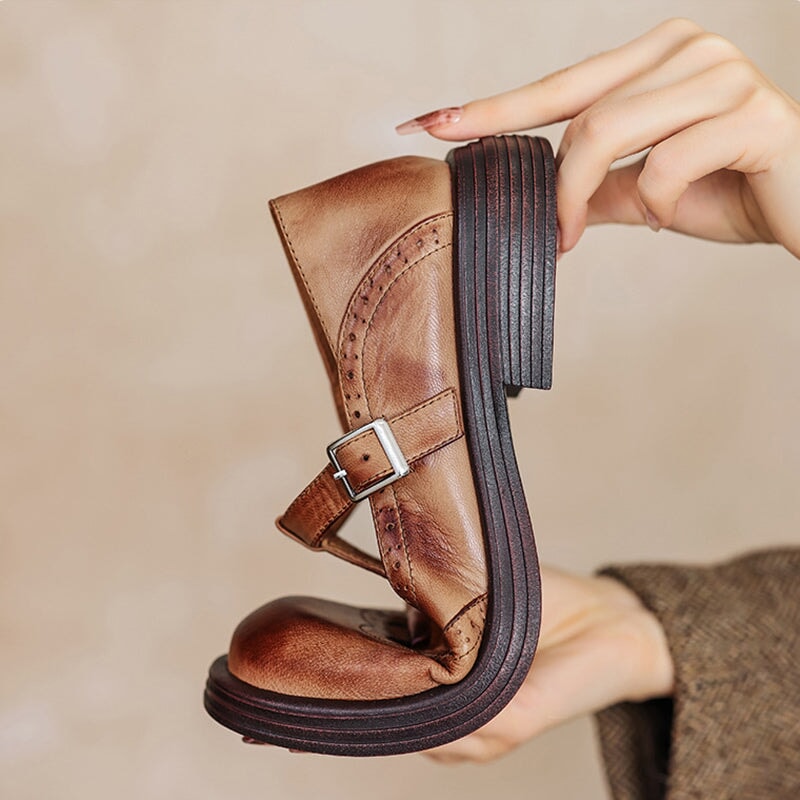 Women's Leather Mary Jane Sandals