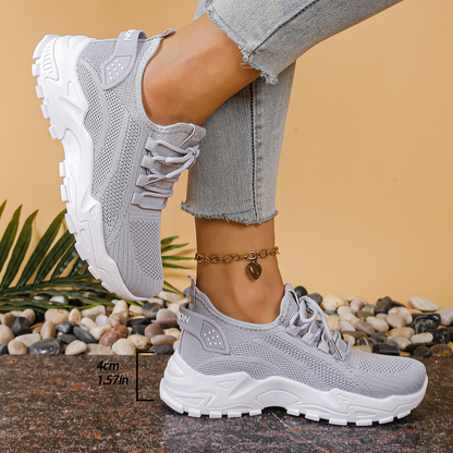 Women's Chunky Mesh Lace-Up Sneakers