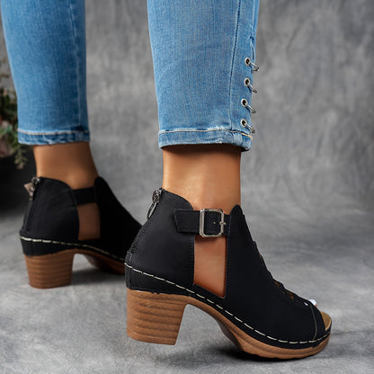 Women's Lattice Heel Adjustable Sandals