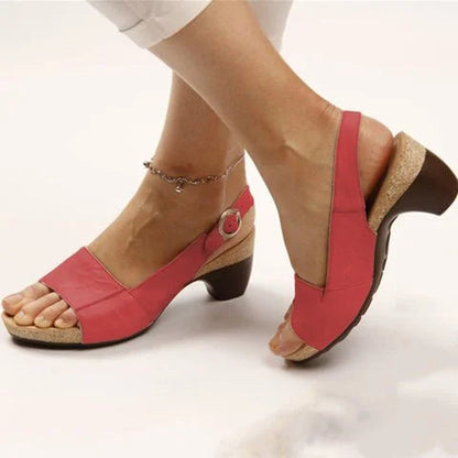 Camila | Women's Block Heel Slingback Sandals with Buckle Strap
