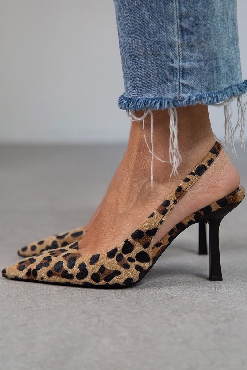 Women's Leopard Print Pointed-Toe Pumps