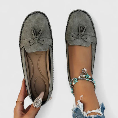 Women's Suede Bow Slip-On Loafers