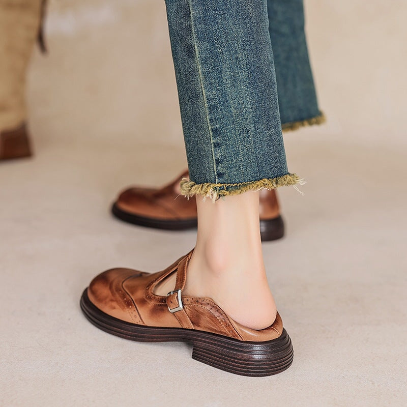 Women's Leather Mary Jane Sandals