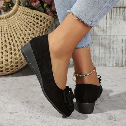 Camila | Women's Bow Detail Round Toe Ballet Flats Slip-On