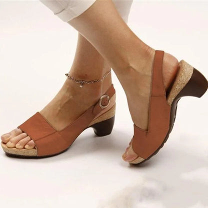 Camila | Women's Block Heel Slingback Sandals with Buckle Strap