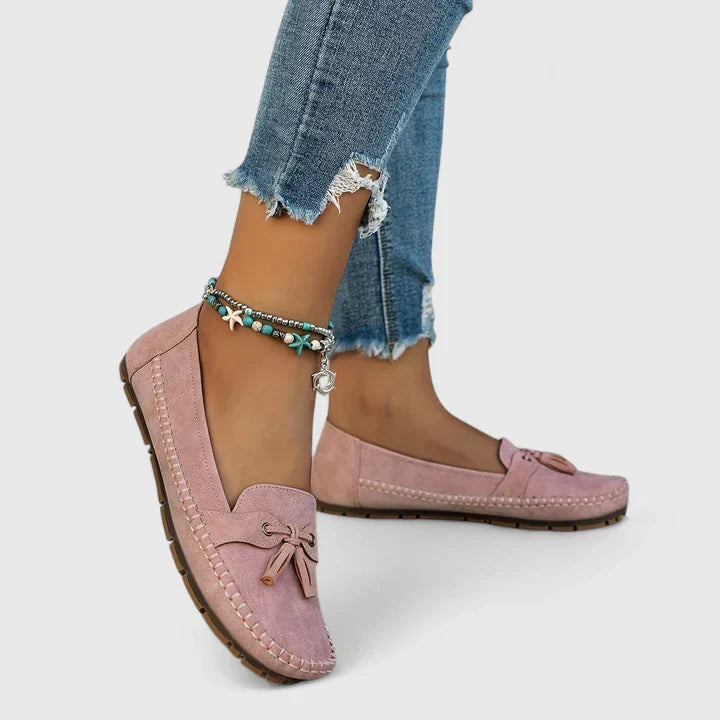 Women's Suede Bow Slip-On Loafers