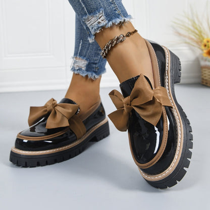 Vivienne | Women's Bow Loafers Platform Slip On Shoes
