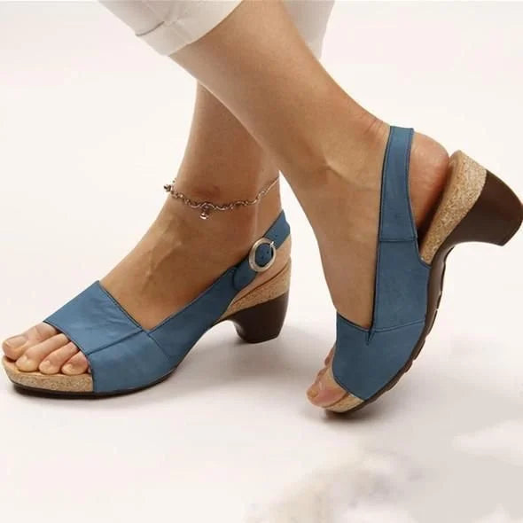 Camila | Women's Block Heel Slingback Sandals with Buckle Strap