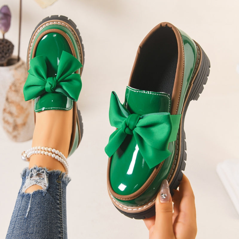Vivienne | Women's Bow Loafers Platform Slip On Shoes