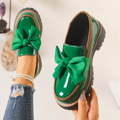 Vivienne | Women's Bow Loafers Platform Slip On Shoes