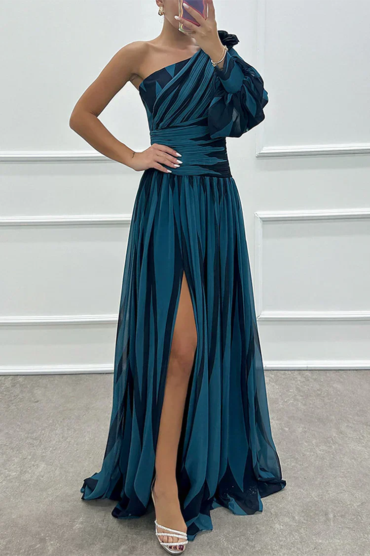 Women's Striped Wedding Guest Maxi Dress