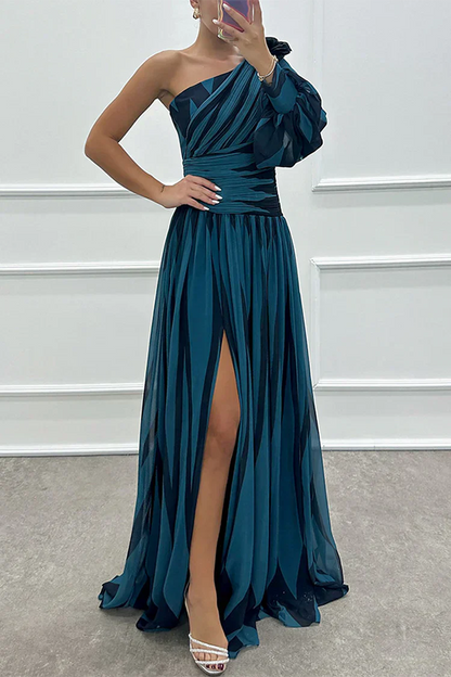 Women's Striped Wedding Guest Maxi Dress