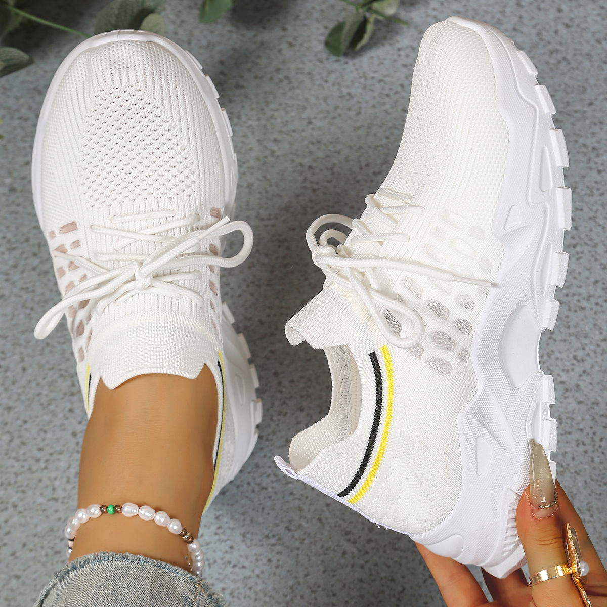 Women's Chunky Mesh Lace-Up Sneakers