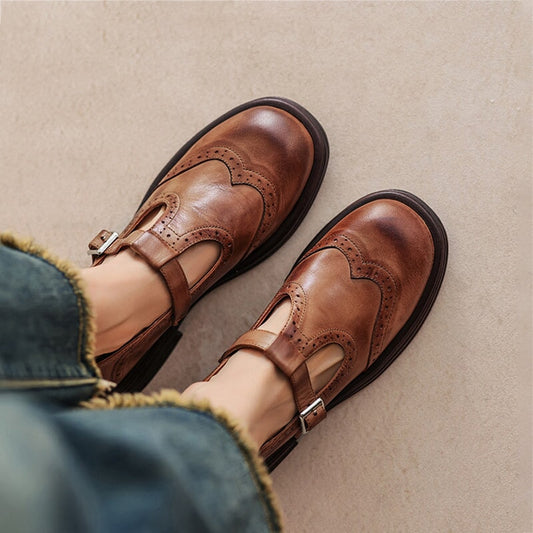 Women's Leather Mary Jane Sandals