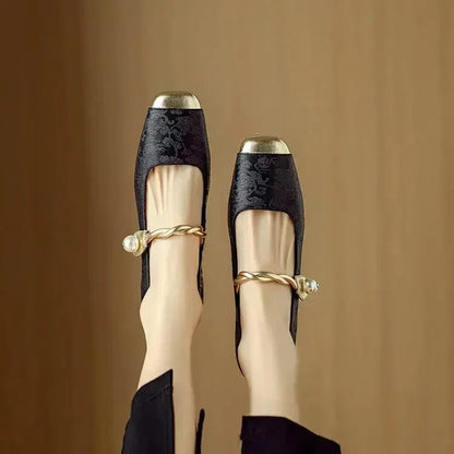 Women's Pearl Strap Mary Jane Heels