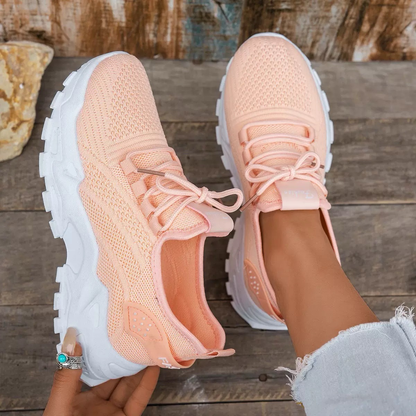 Women's Chunky Mesh Lace-Up Sneakers