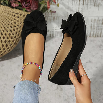 Camila | Women's Bow Detail Round Toe Ballet Flats Slip-On