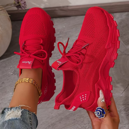Women's Chunky Mesh Lace-Up Sneakers
