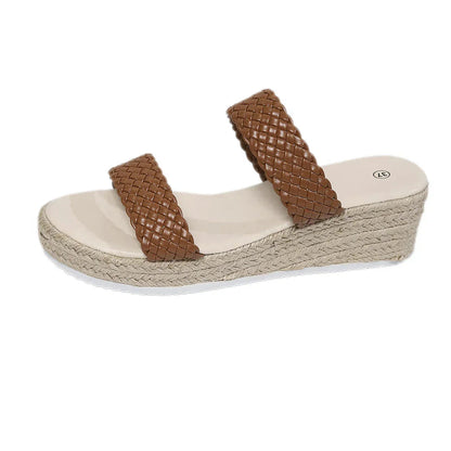 Women's Woven Platform Flat Sandals