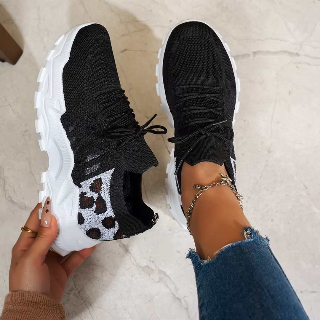Women's Chunky Mesh Lace-Up Sneakers