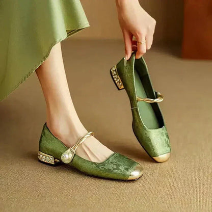 Women's Pearl Strap Mary Jane Heels