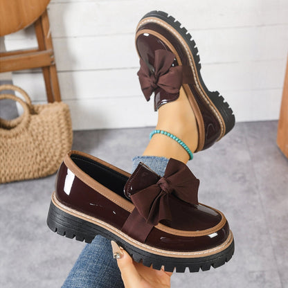 Vivienne | Women's Bow Loafers Platform Slip On Shoes