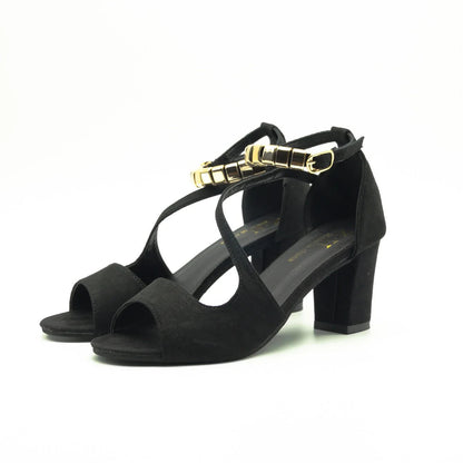 Women's Peep-Toe Block Heel Sandals with Ankle Strap