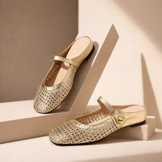 Sienna | Women's Mary Jane Mules Woven Flat Slip On Shoes