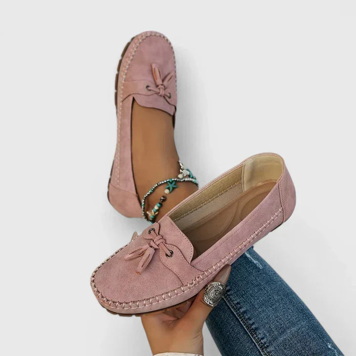 Women's Suede Bow Slip-On Loafers