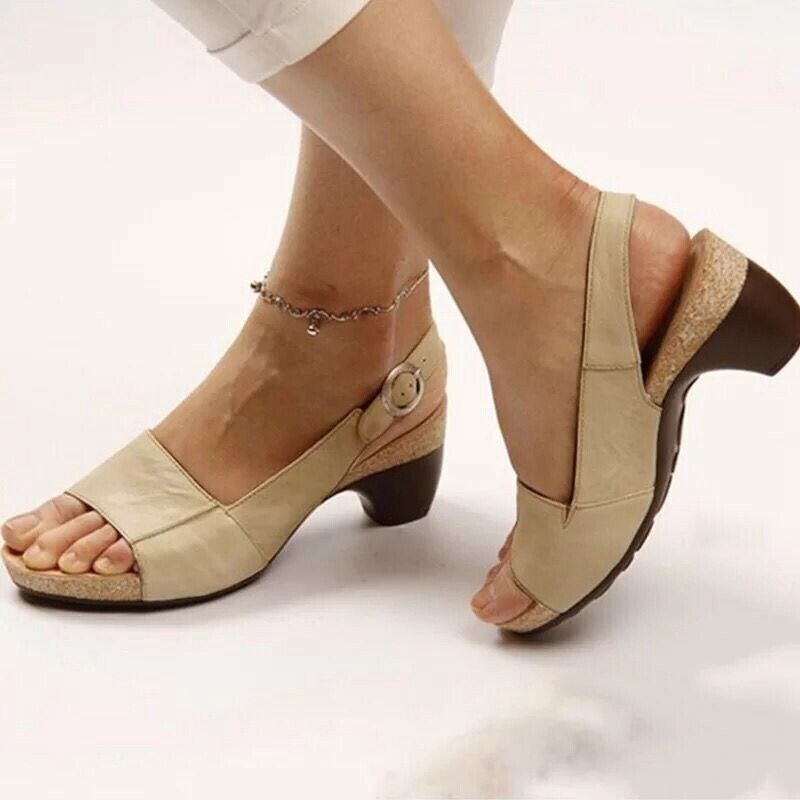 Camila | Women's Block Heel Slingback Sandals with Buckle Strap