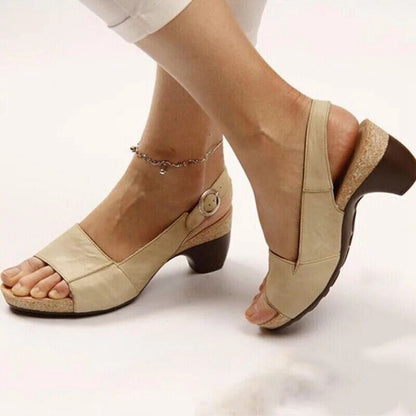 Camila | Women's Block Heel Slingback Sandals with Buckle Strap