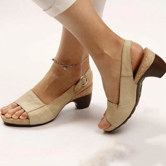 Camila | Women's Block Heel Slingback Sandals with Buckle Strap