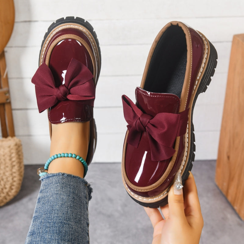 Vivienne | Women's Bow Loafers Platform Slip On Shoes
