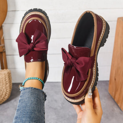 Vivienne | Women's Bow Loafers Platform Slip On Shoes