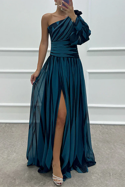 Women's Striped Wedding Guest Maxi Dress