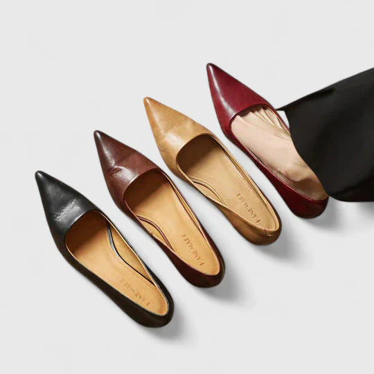 Louisa | Women's Pointed Toe Slingback Kitten Heels in Burgundy