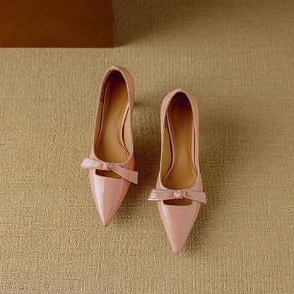 Women's Bow Pointed-Toe Kitten Heel Pumps
