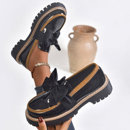 Vivienne | Women's Bow Loafers Platform Slip On Shoes